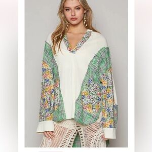 POL oversized thermal weave top. NWOT Size L